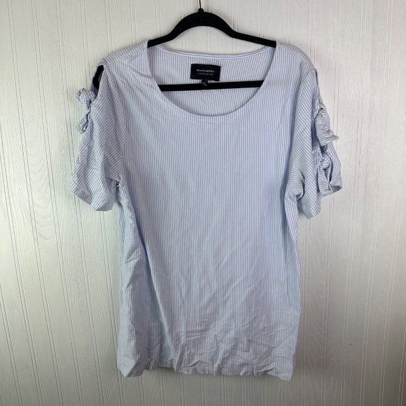 Banana Republic Stripe Cold Shoulder Top size XL - Picture 1 of 5